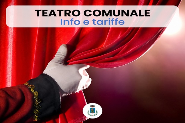 Titolo, con mano che apre sipario rosso