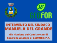 Intervento del Sindaco Manuela del Grande alla riunione del Comitato per il Controllo Analogo di GEOFOR S.P.A.